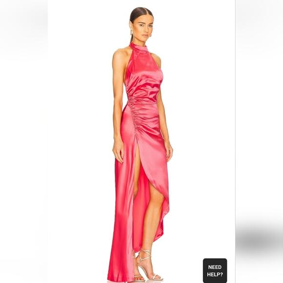 Retrofete Sabrina Dress in Coral Size Small Halter Open Back NWT Maxi Sleeveless - Picture 2 of 15